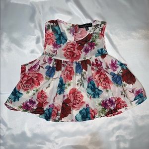 Women’s Floral Crop Top Blouse